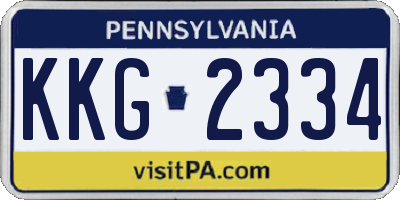 PA license plate KKG2334