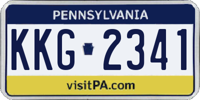PA license plate KKG2341