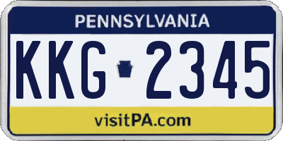 PA license plate KKG2345