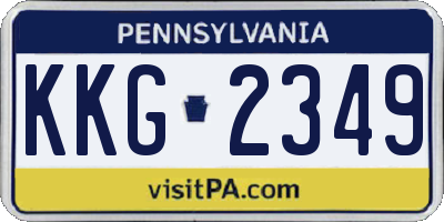 PA license plate KKG2349