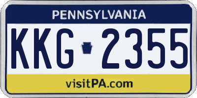 PA license plate KKG2355
