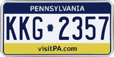 PA license plate KKG2357