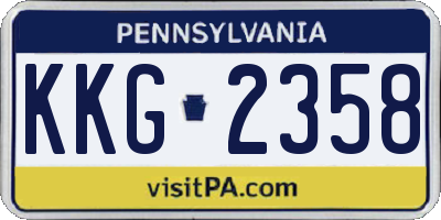 PA license plate KKG2358