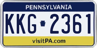 PA license plate KKG2361