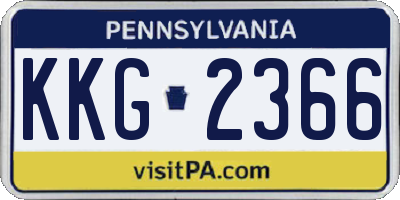 PA license plate KKG2366