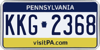 PA license plate KKG2368