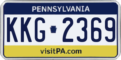PA license plate KKG2369