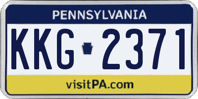 PA license plate KKG2371