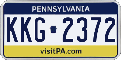 PA license plate KKG2372