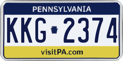 PA license plate KKG2374