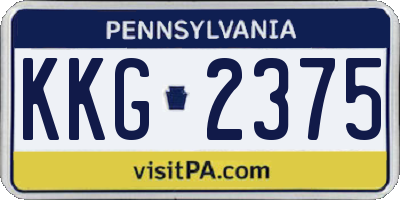 PA license plate KKG2375