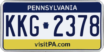 PA license plate KKG2378