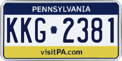 PA license plate KKG2381