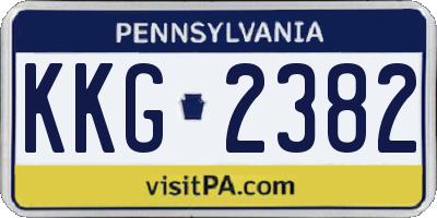 PA license plate KKG2382