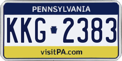 PA license plate KKG2383