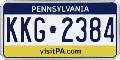 PA license plate KKG2384