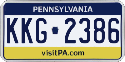 PA license plate KKG2386