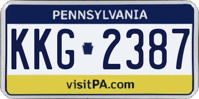 PA license plate KKG2387