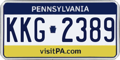 PA license plate KKG2389