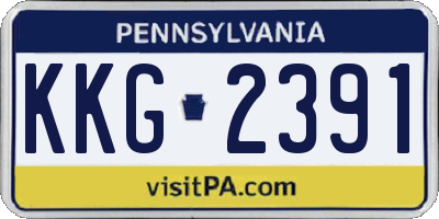 PA license plate KKG2391
