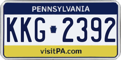 PA license plate KKG2392