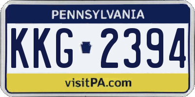 PA license plate KKG2394