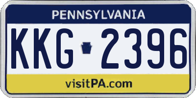 PA license plate KKG2396