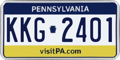 PA license plate KKG2401