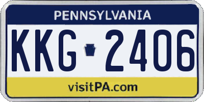 PA license plate KKG2406