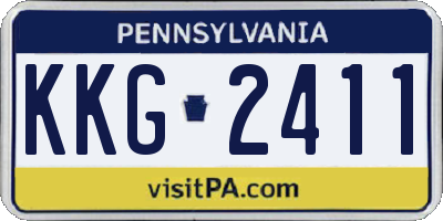 PA license plate KKG2411