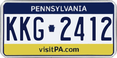 PA license plate KKG2412