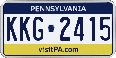PA license plate KKG2415