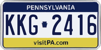 PA license plate KKG2416