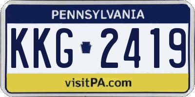 PA license plate KKG2419