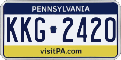 PA license plate KKG2420