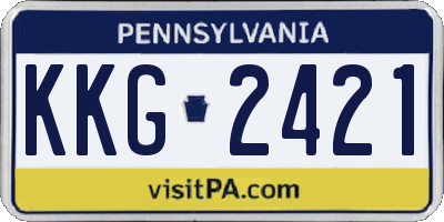 PA license plate KKG2421