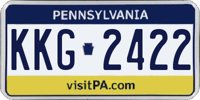 PA license plate KKG2422