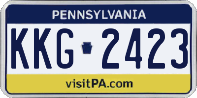 PA license plate KKG2423