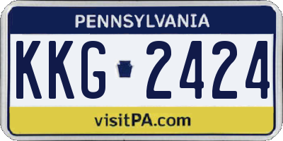 PA license plate KKG2424
