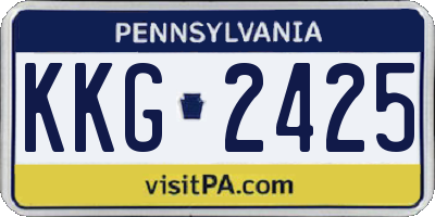 PA license plate KKG2425