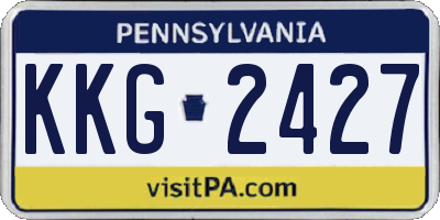 PA license plate KKG2427