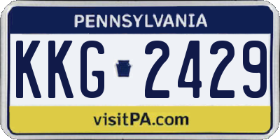 PA license plate KKG2429
