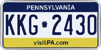 PA license plate KKG2430