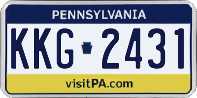 PA license plate KKG2431