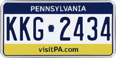 PA license plate KKG2434
