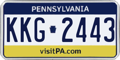 PA license plate KKG2443