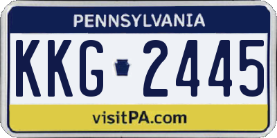 PA license plate KKG2445