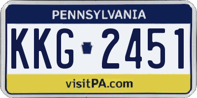 PA license plate KKG2451