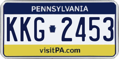PA license plate KKG2453