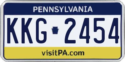PA license plate KKG2454